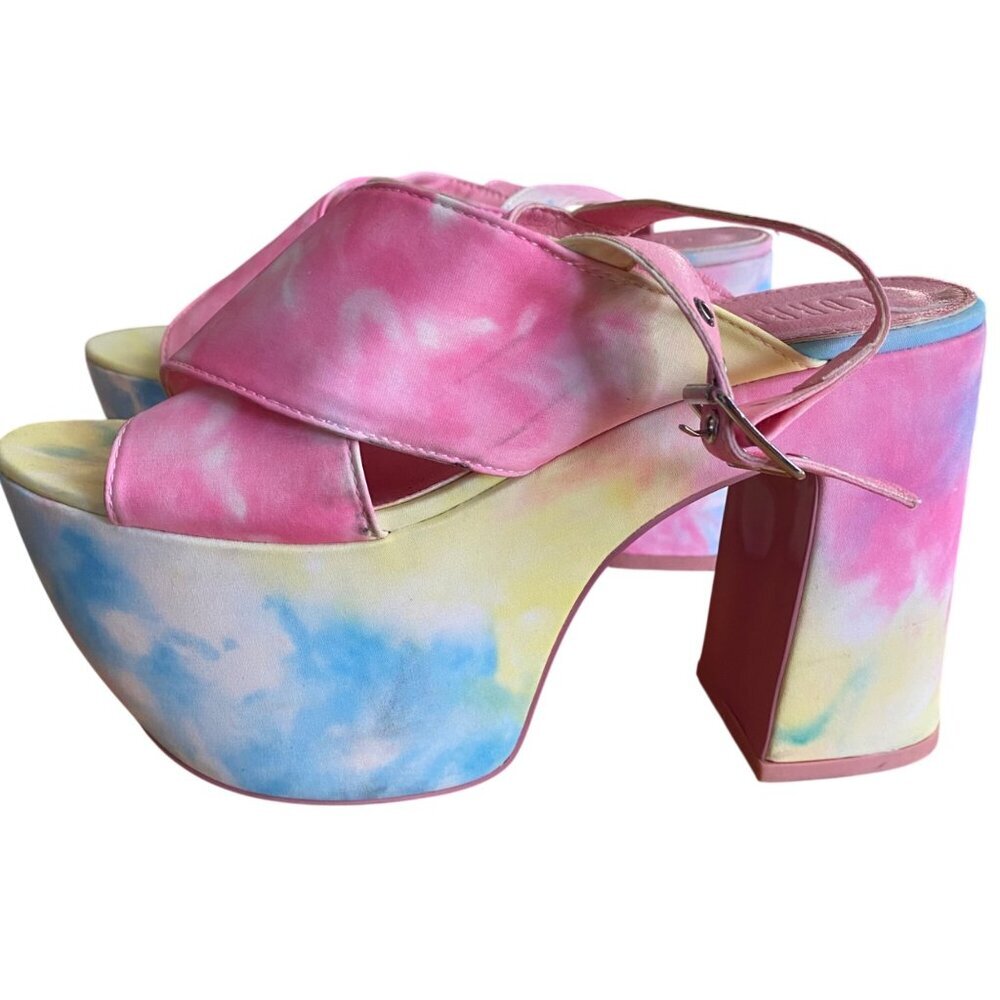 Current Mood Tie-Dye Platform Sandals With Adjustable Strap - Picture 3 of 6
